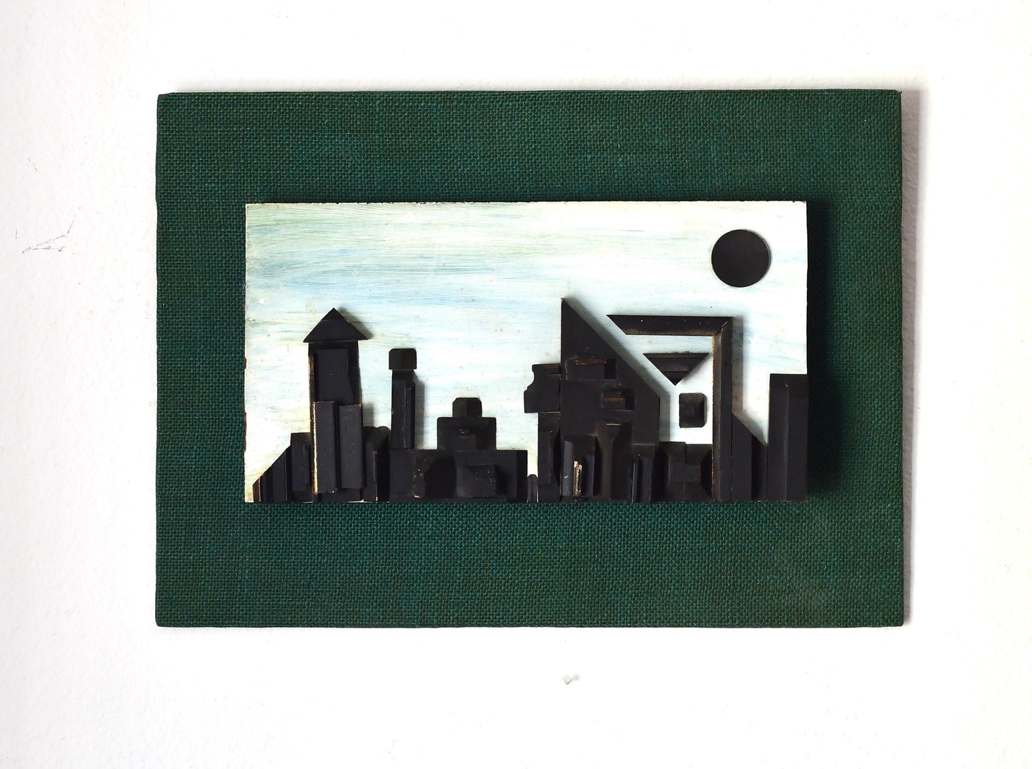 Vintage Mid Century City SkyLine Wall Sculpture
