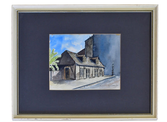 Original Lafitte's Blacksmith Shop in New Orleans Watercolor Painting By Weber