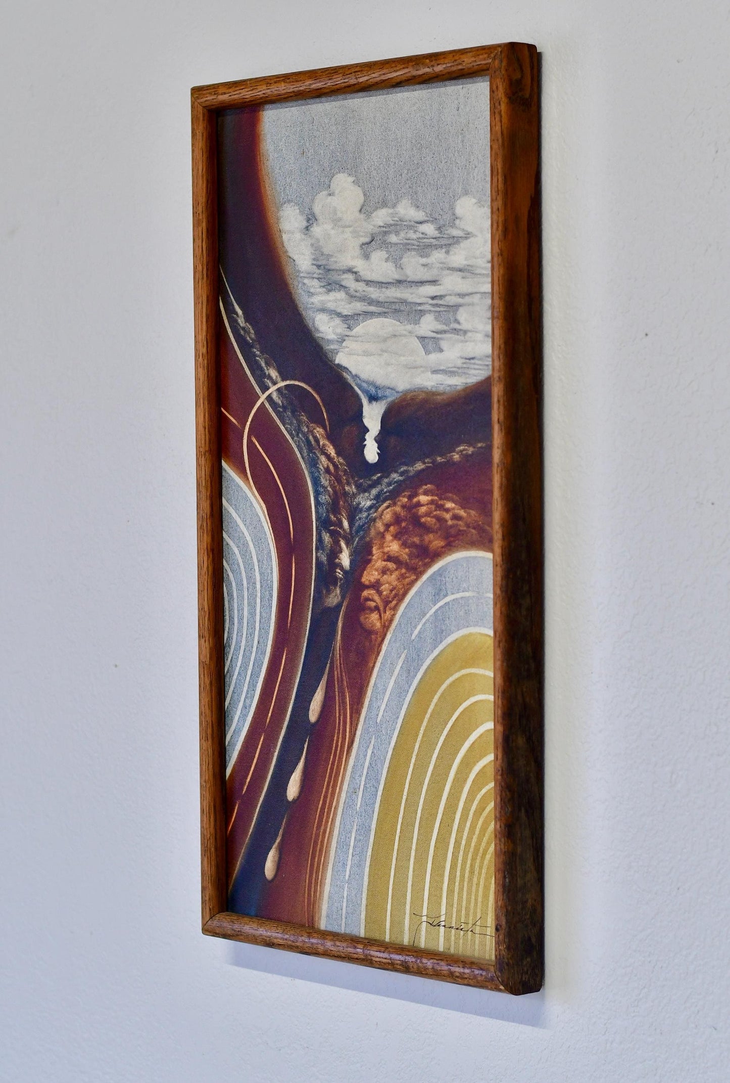 Vintage Original Faces Framed Painting Signed Circa 1982