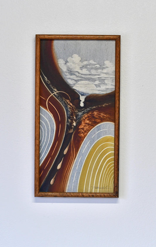 Vintage Original Faces Framed Painting Signed Circa 1982