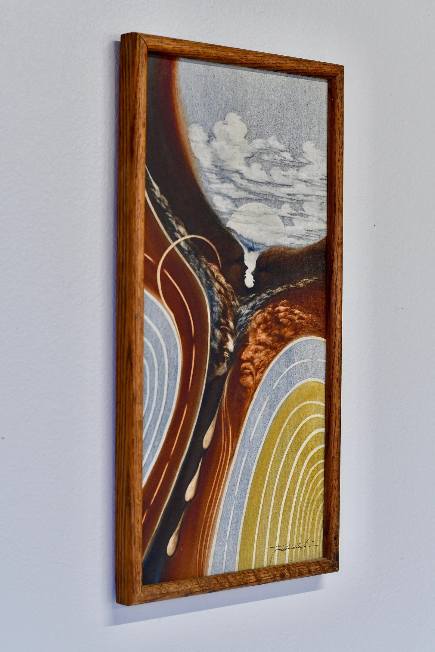 Vintage Original Faces Framed Painting Signed Circa 1982