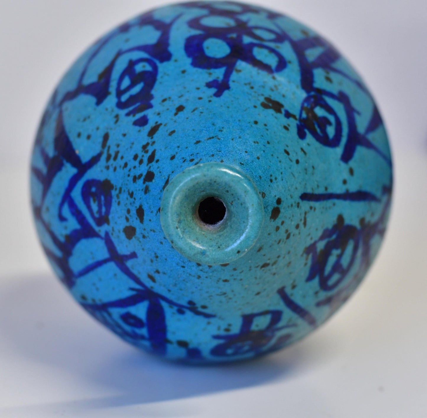 Vintage Mid Century Maurice Grossman Studio Art Pottery Vase Blue Green