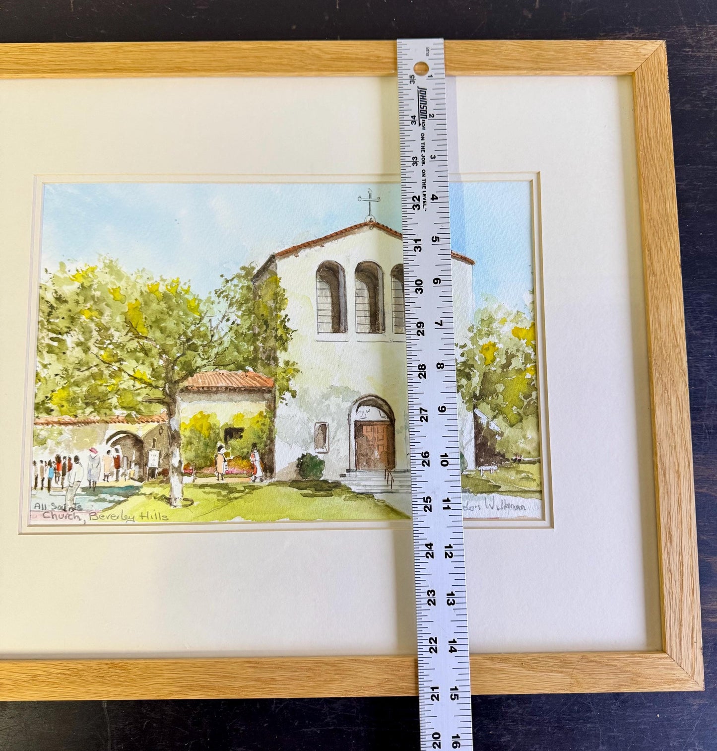 Original Gordon Wilkinson Watercolor Painting All Saints Church Beverly Hills