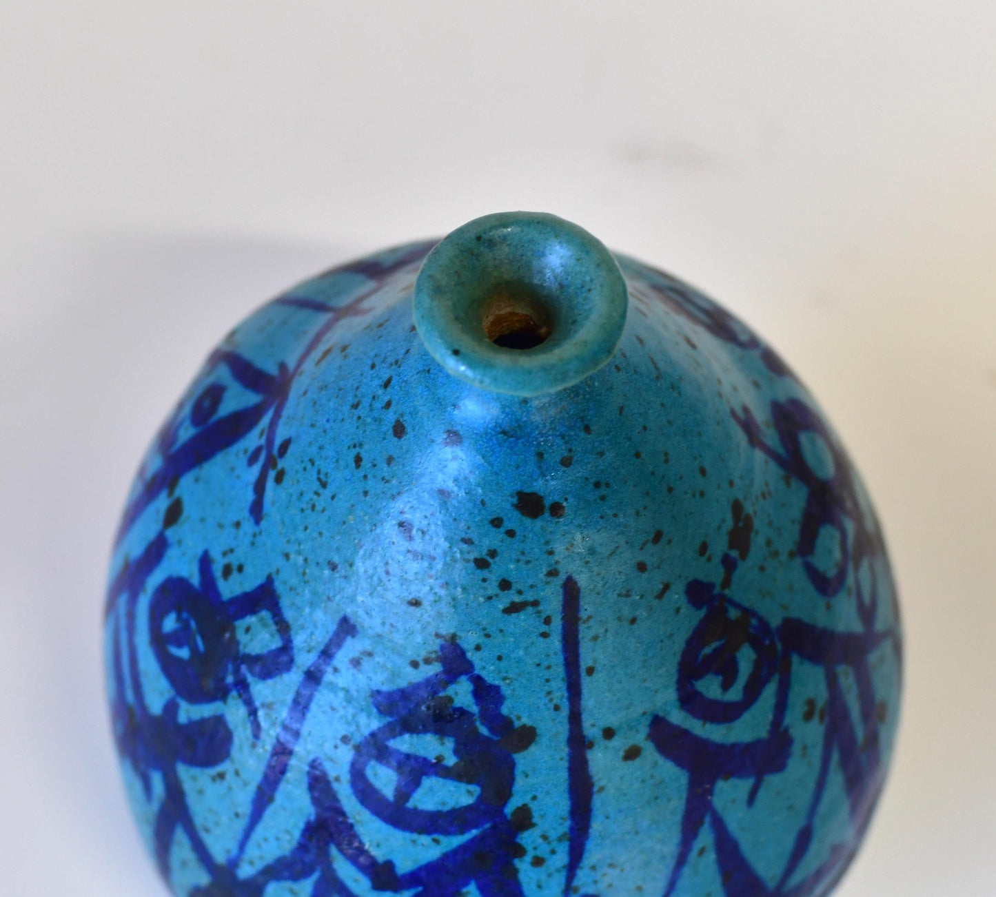 Vintage Mid Century Maurice Grossman Studio Art Pottery Vase Blue Green