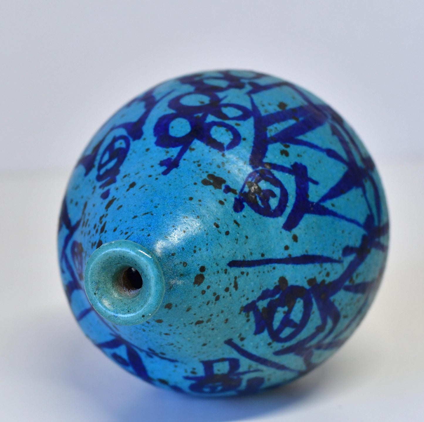 Vintage Mid Century Maurice Grossman Studio Art Pottery Vase Blue Green