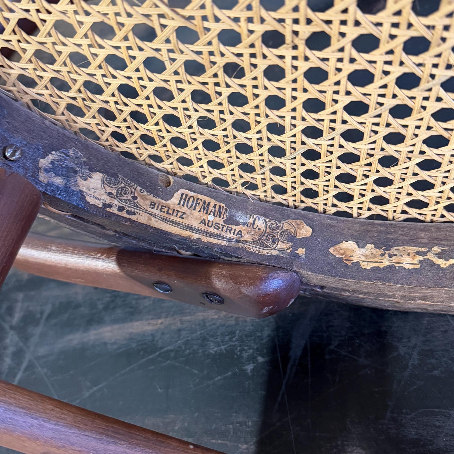 Original Josef Hoffman Bentwood Chair Circa 1900’s By Mundus Paper Labels
