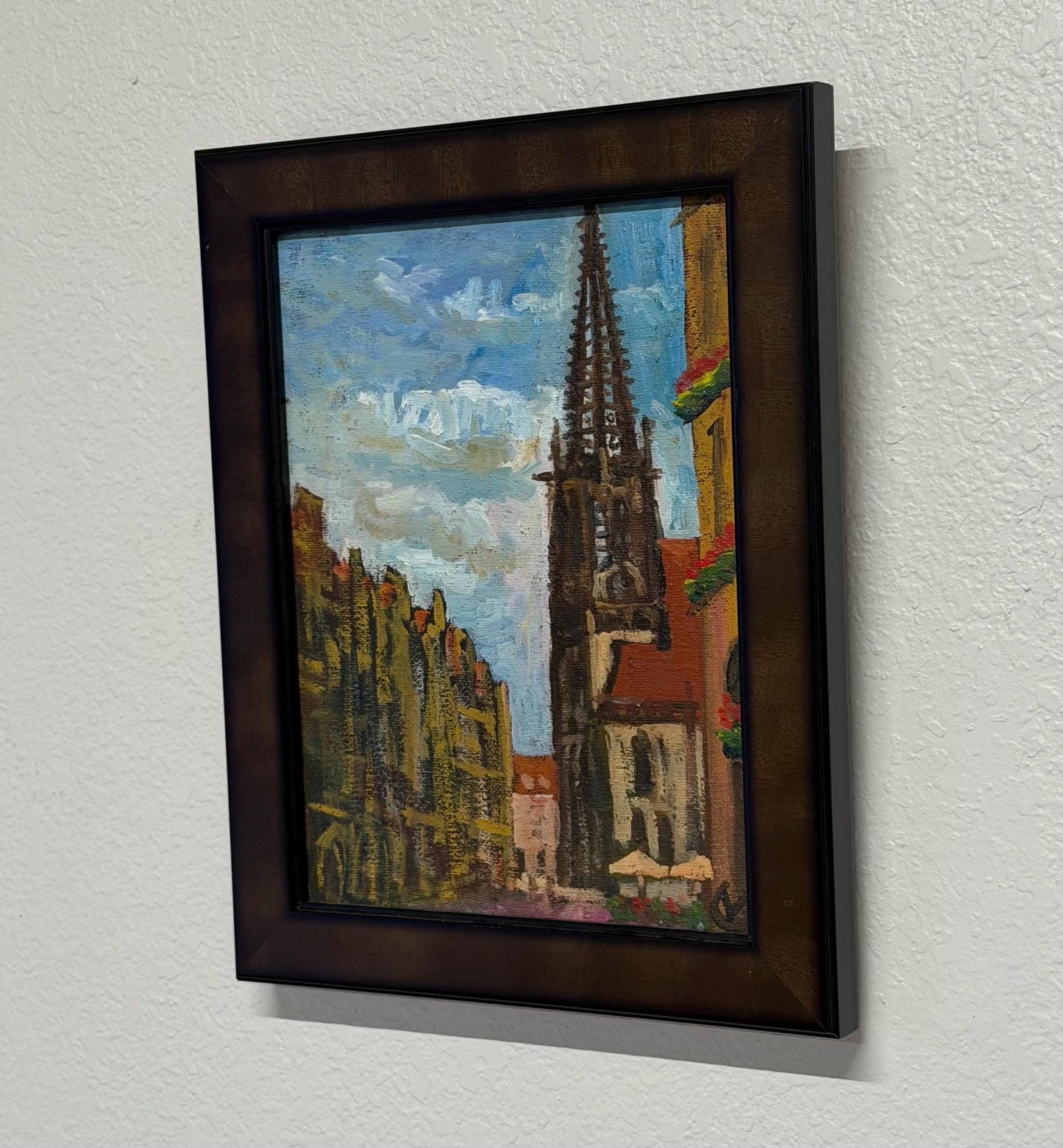 Original Contemporary French Impressionist Cathedral Painting 11” X 9”