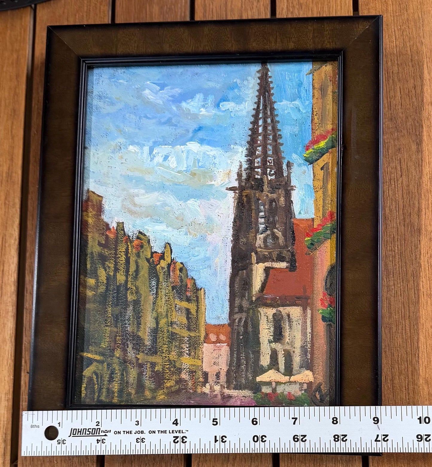 Original Contemporary French Impressionist Cathedral Painting 11” X 9”