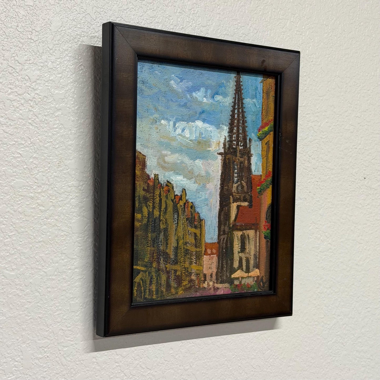 Original Contemporary French Impressionist Cathedral Painting 11” X 9”