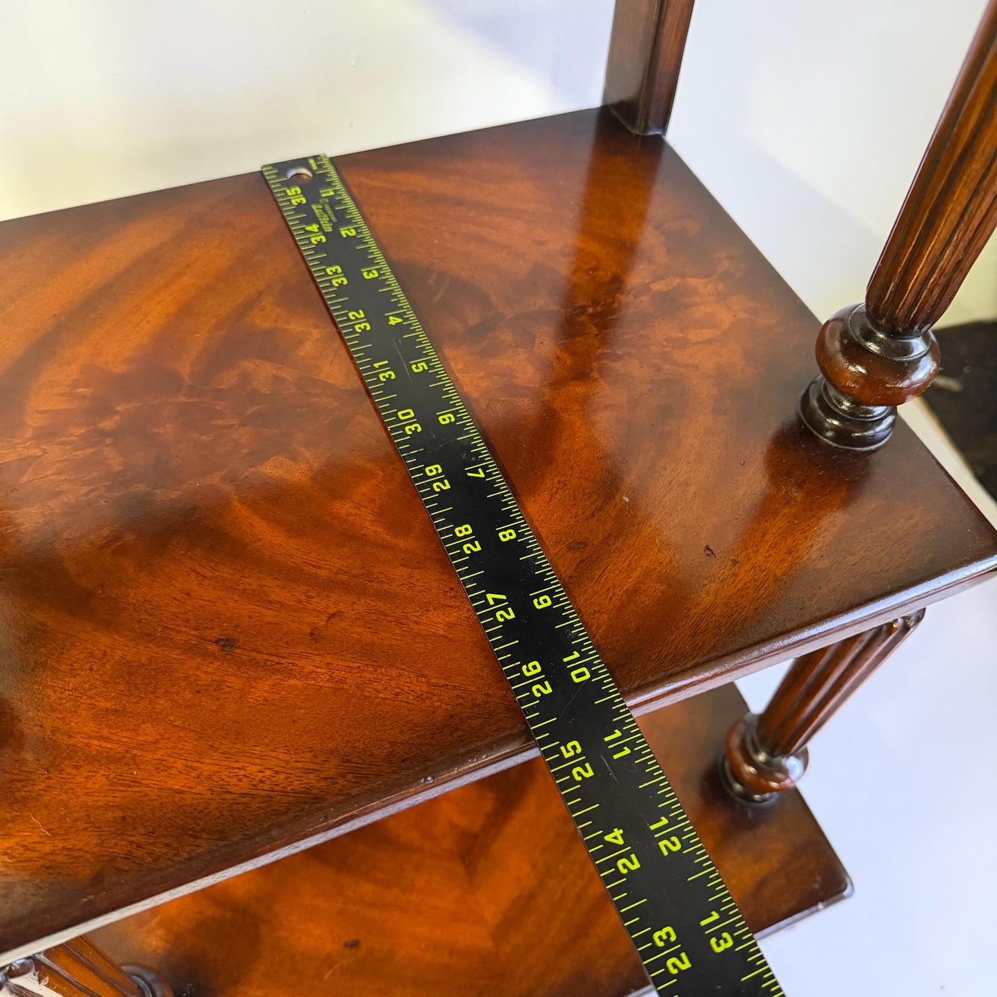 Vintage Mahogany & Brass  Three-Step Library Ladder Shelves