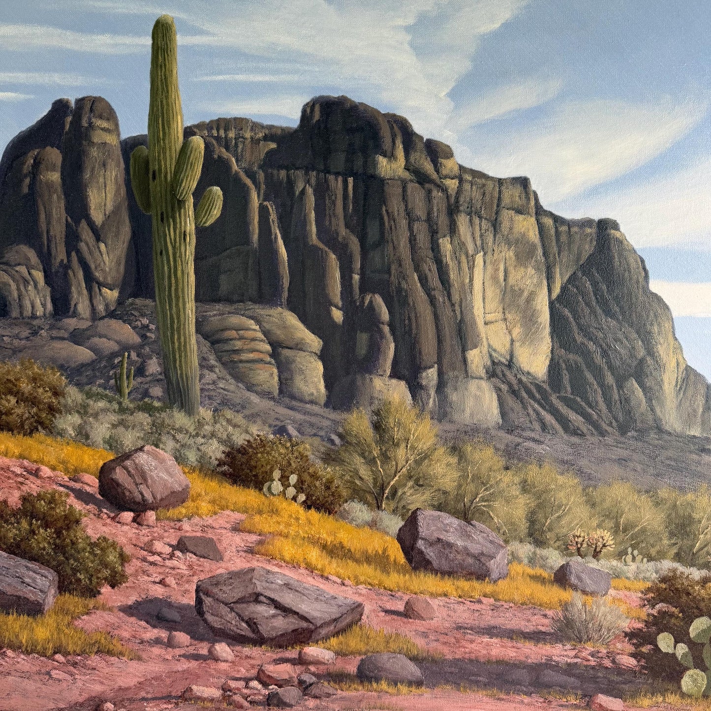 Original Desert Landscape Painting By Robert Overall 40” X 27”