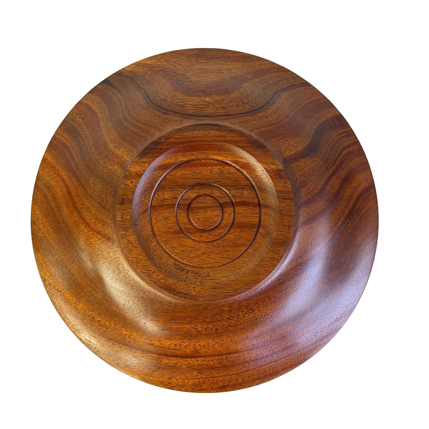 Vintage Hand Turned Wooded Bowl Signed T. Solberg 9” Diameter