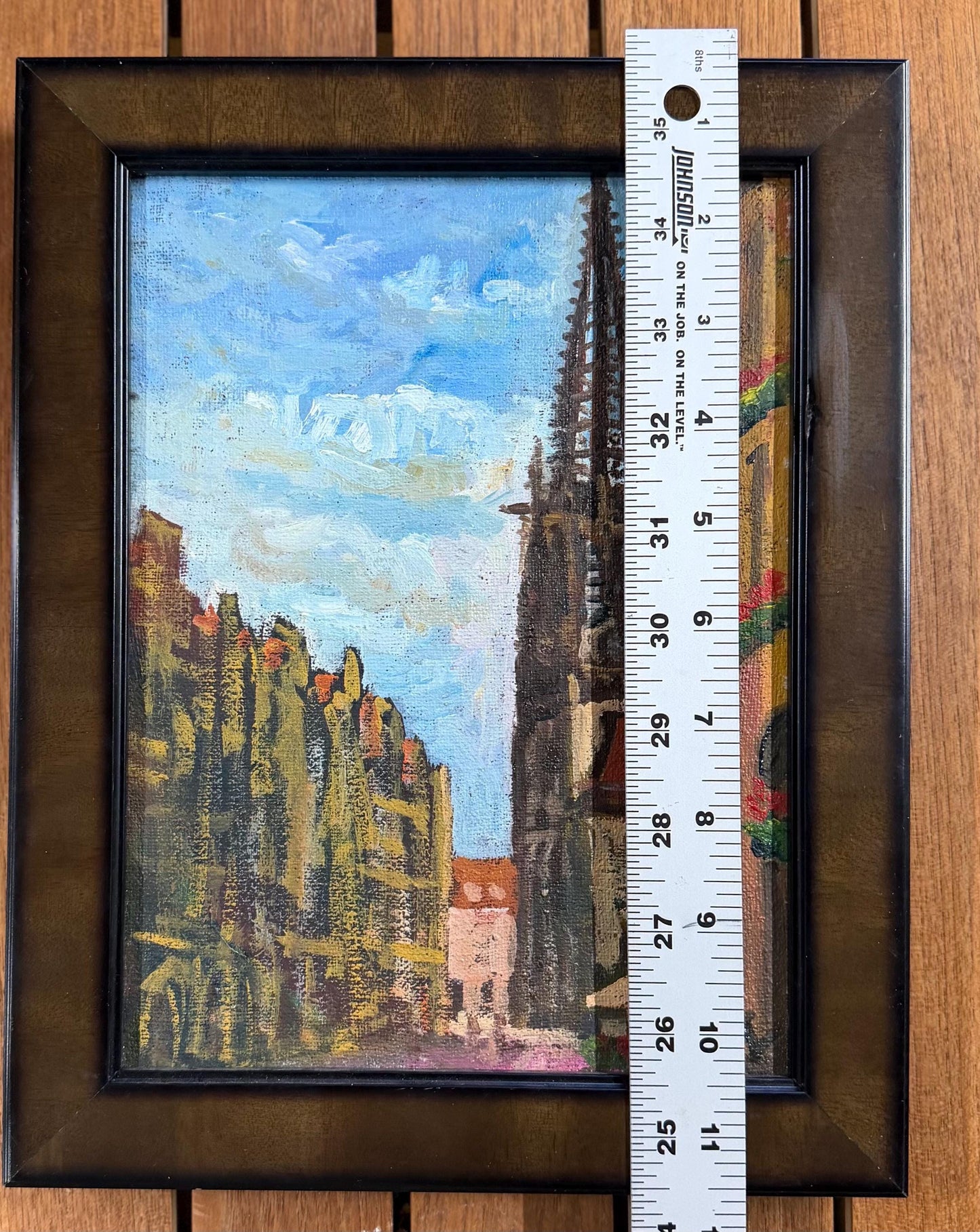 Original Contemporary French Impressionist Cathedral Painting 11” X 9”