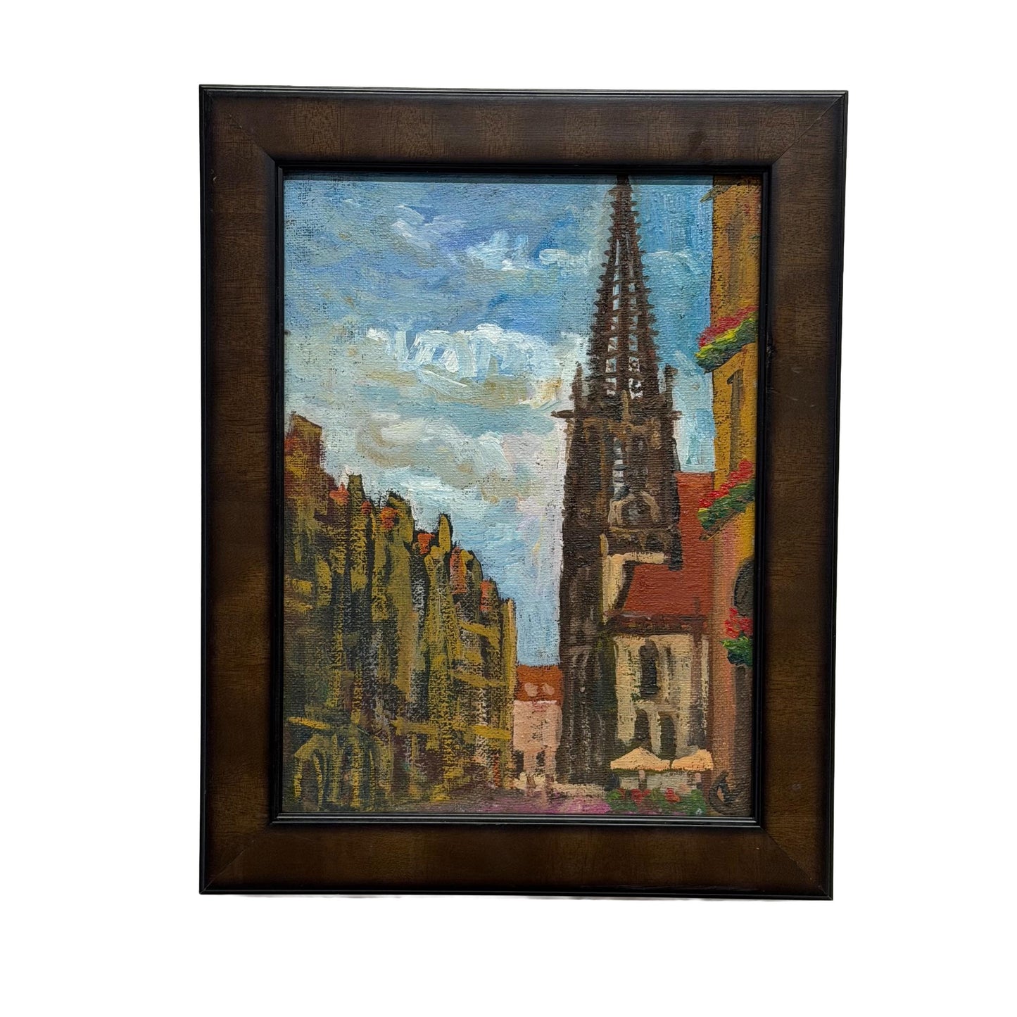 Original Contemporary French Impressionist Cathedral Painting 11” X 9”
