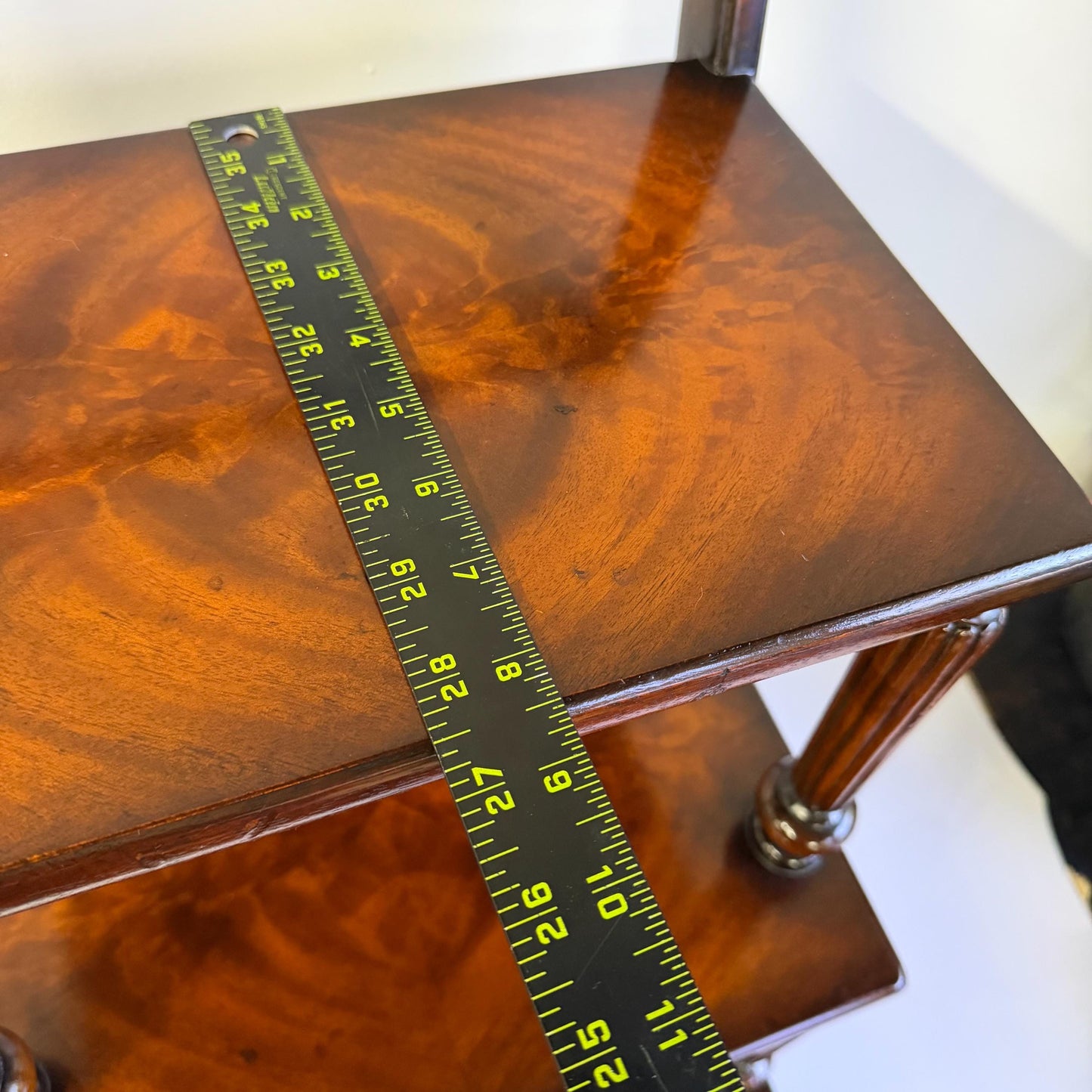 Vintage Mahogany & Brass  Three-Step Library Ladder Shelves