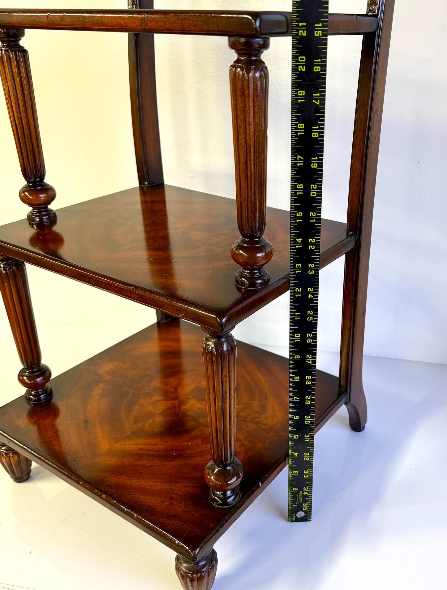 Vintage Mahogany & Brass  Three-Step Library Ladder Shelves