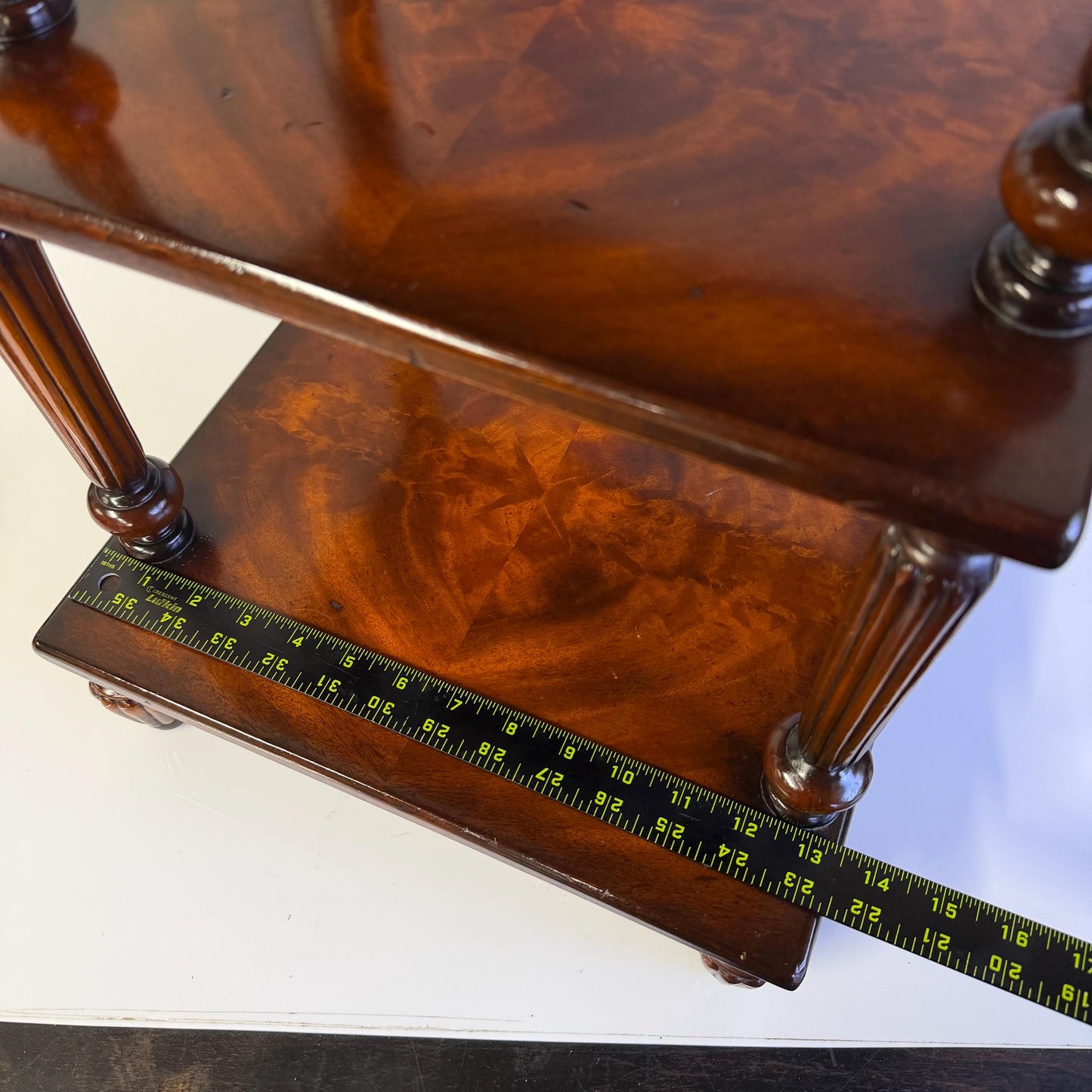 Vintage Mahogany & Brass  Three-Step Library Ladder Shelves