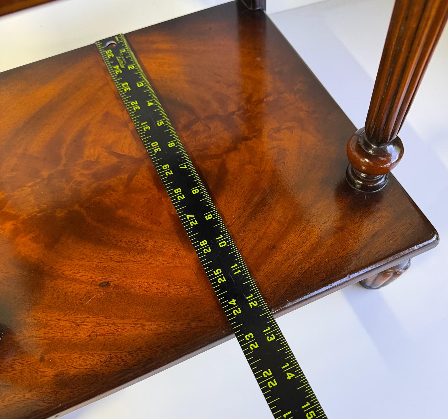 Vintage Mahogany & Brass  Three-Step Library Ladder Shelves