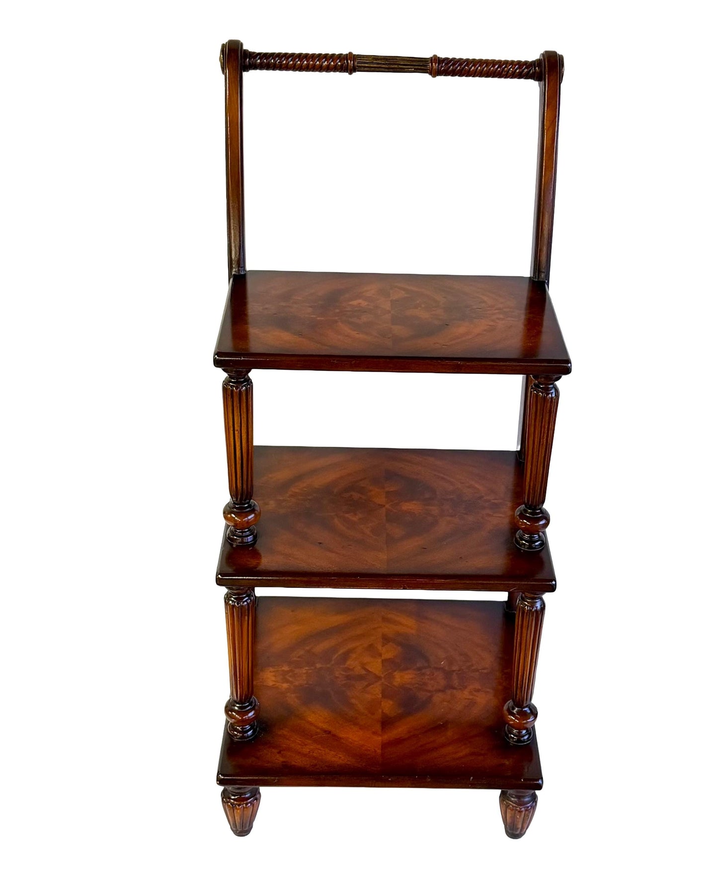Vintage Mahogany & Brass  Three-Step Library Ladder Shelves