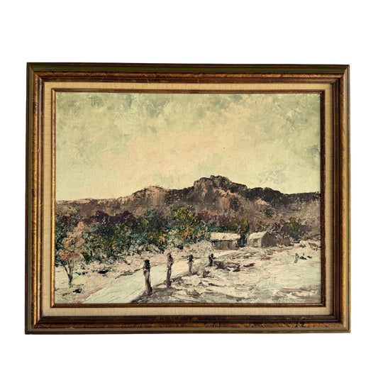 MCM Original Impressionist Desert Scene Oil Painting Signed Chas McElhaney 24x20