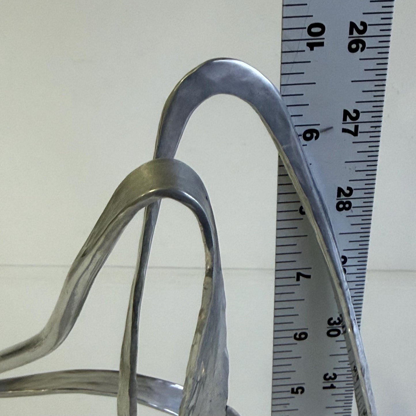 Vintage Original Post Modern Abstract Aluminum 1970’s Era Sculpture 10” Tall