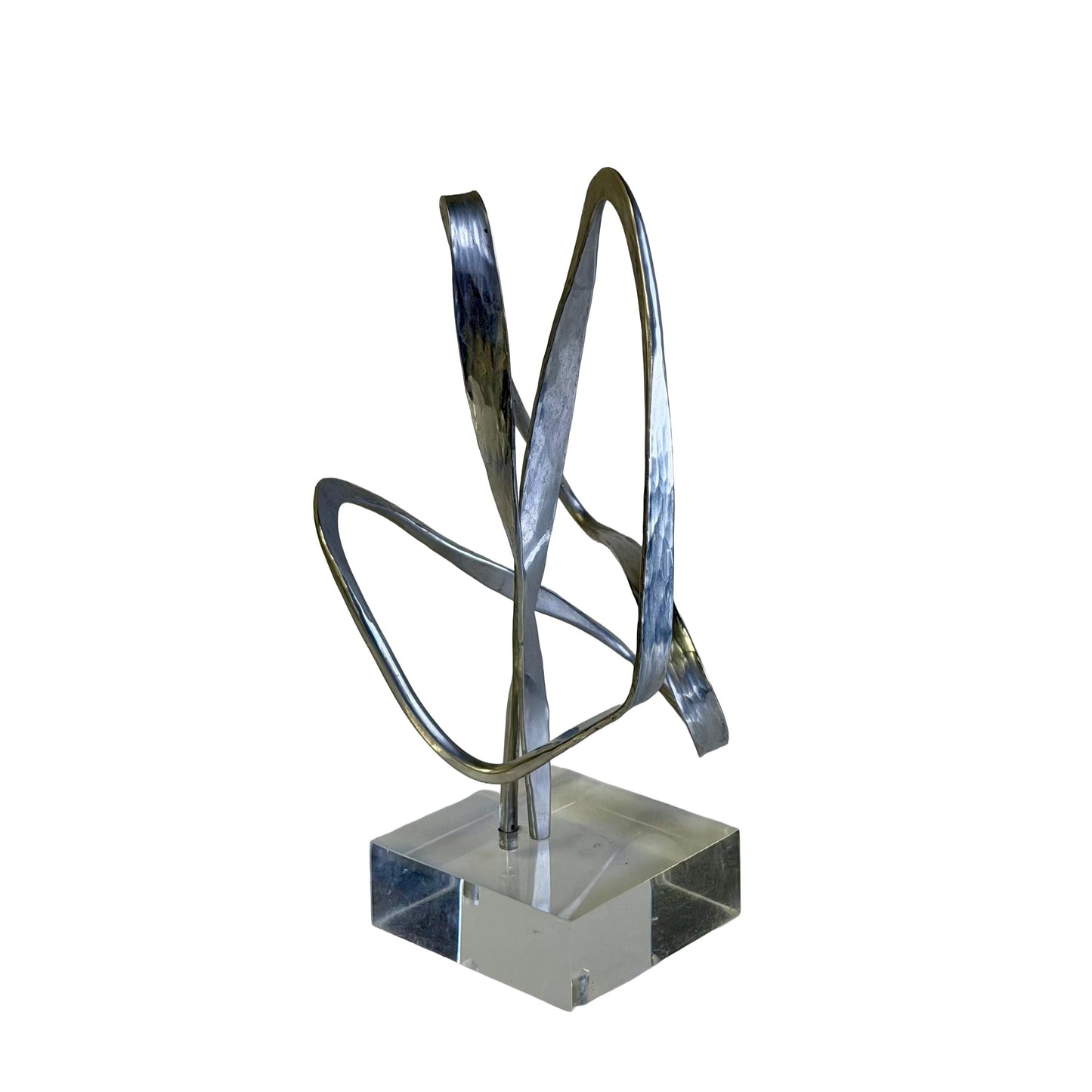 Vintage Original Post Modern Abstract Aluminum 1970’s Era Sculpture 10” Tall