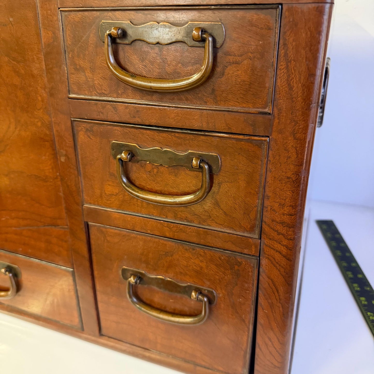 Antique Original Japanese Keyaki Hibachi Kanto Brazier Tea Chest Table 1900’s