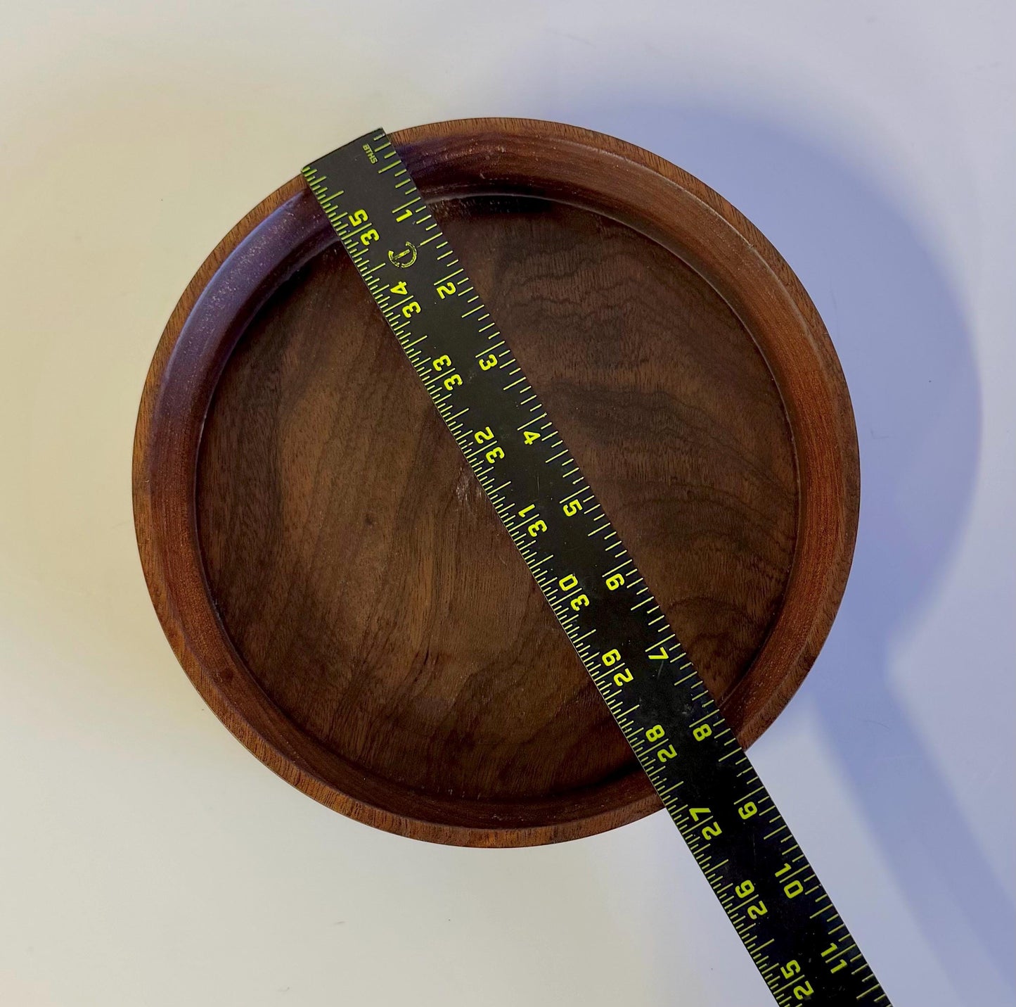 Vintage Mid Century Handcrafted Mahogany Wood Bowl 8.5” Diameter