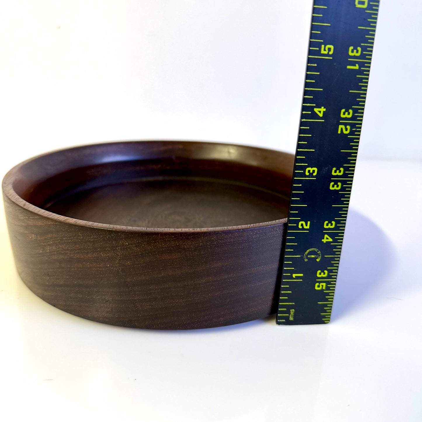 Vintage Mid Century Handcrafted Mahogany Wood Bowl 8.5” Diameter