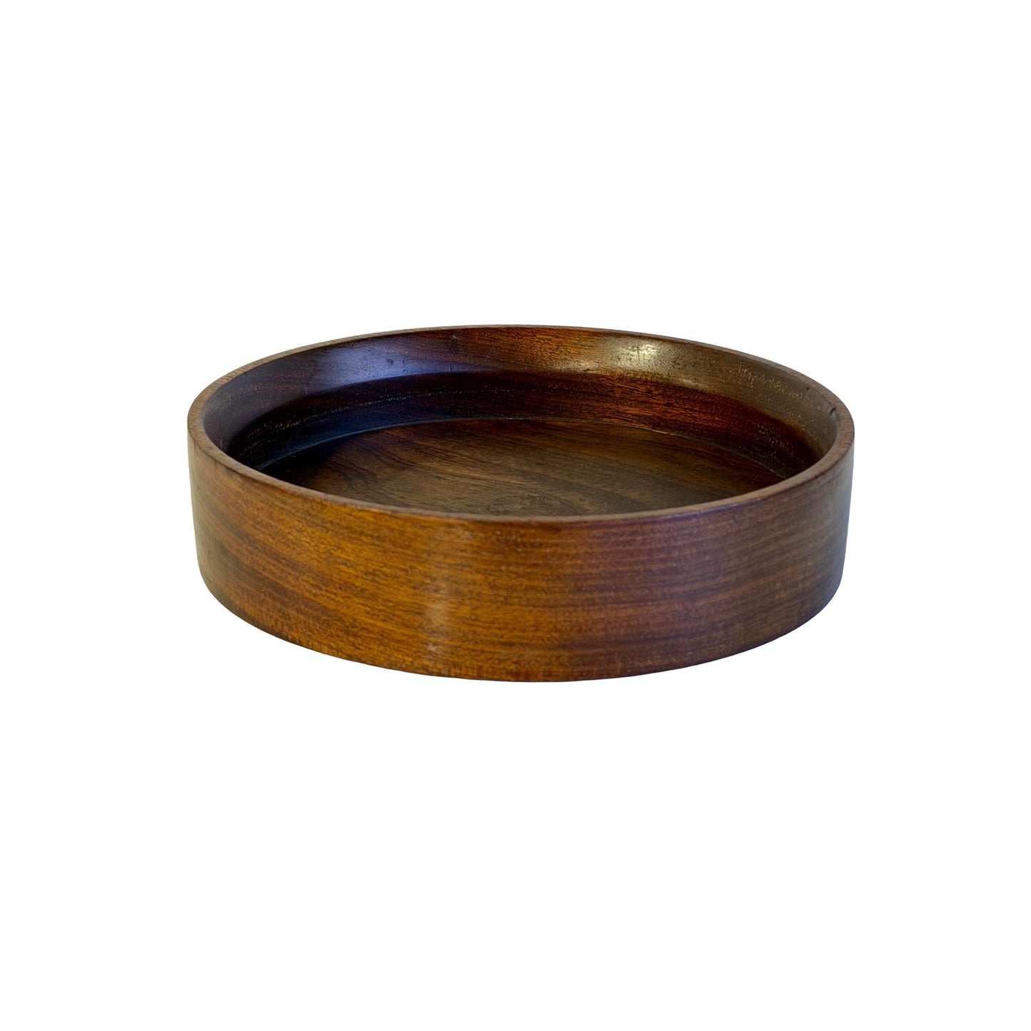 Vintage Mid Century Handcrafted Mahogany Wood Bowl 8.5” Diameter