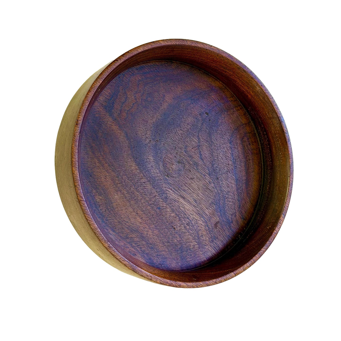 Vintage Mid Century Handcrafted Mahogany Wood Bowl 8.5” Diameter