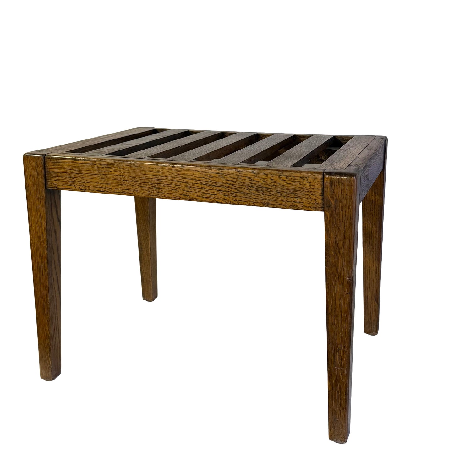 Antique English Edwardian Oak Bench Luggage Stand 1900’s