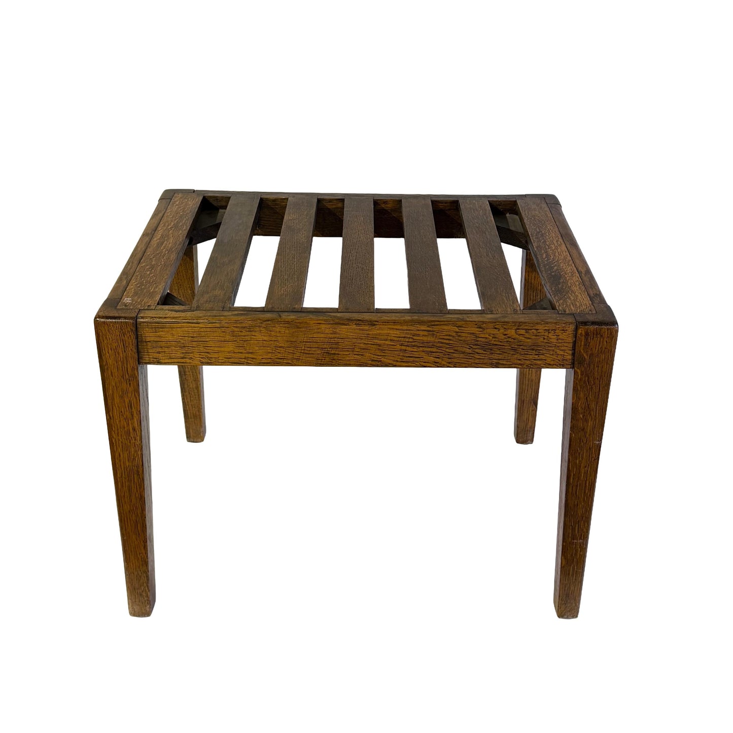 Antique English Edwardian Oak Bench Luggage Stand 1900’s