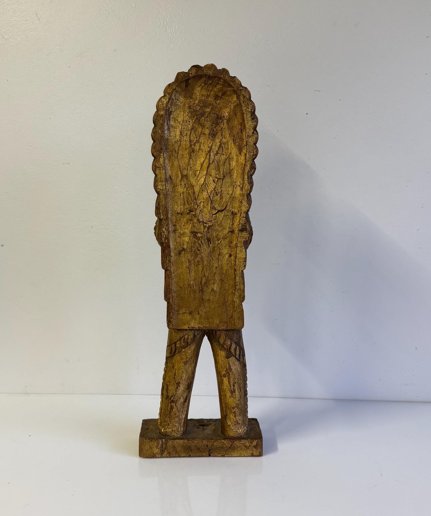 Vintage Hand Carved Wooded Indian Chief 18” Tall