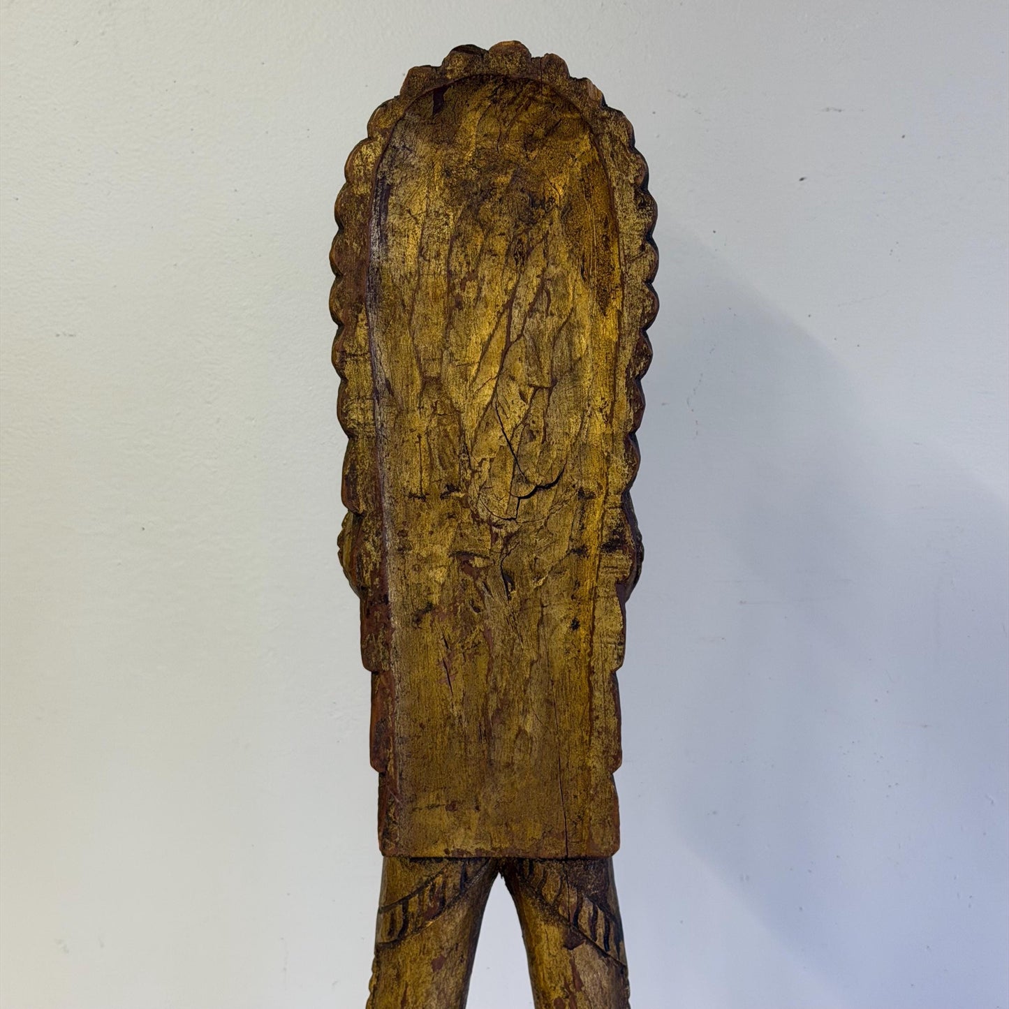 Vintage Hand Carved Wooded Indian Chief 18” Tall