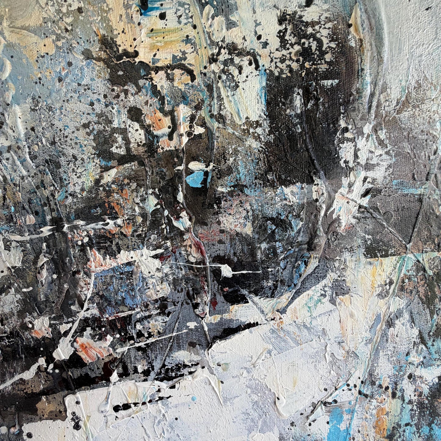 Original Modern Abstract Large Oil Painting Signed Barry 48 X 36