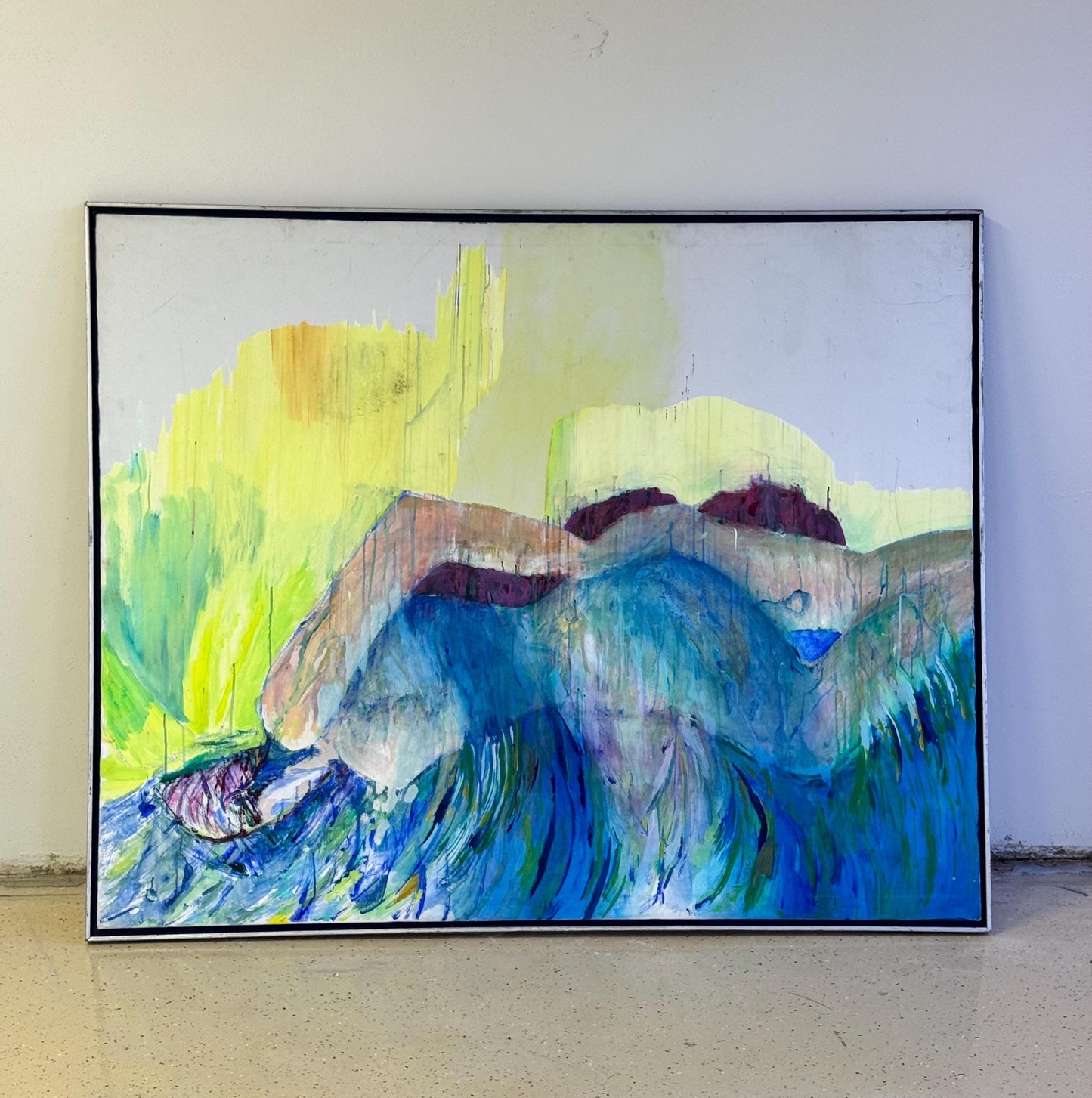Vintage Original Large Abstract Women Painting Signed K. Singer 61” X 49”