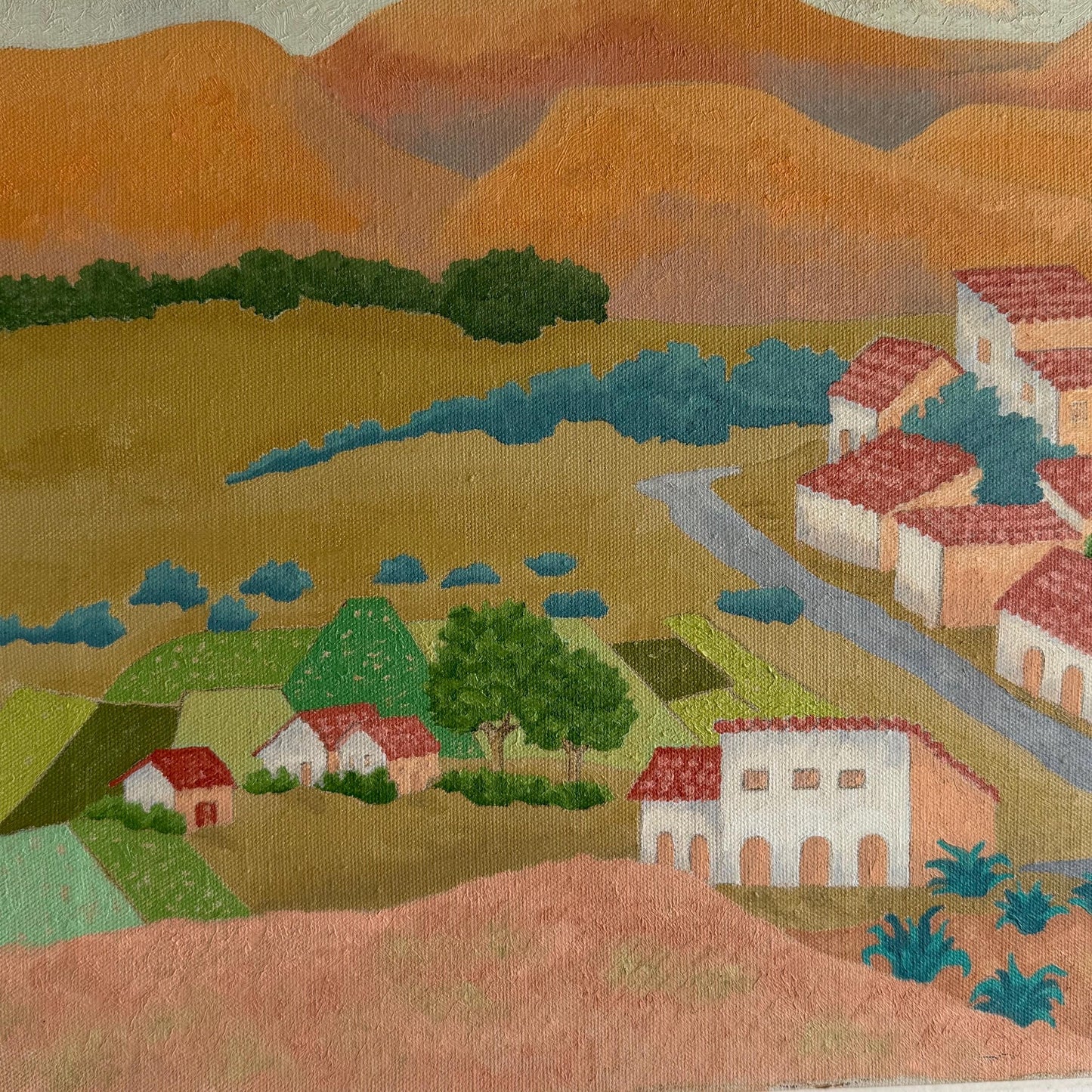 Vintage Original Mid Century Southwest Landscape Painting Signed Ruby Maxwell