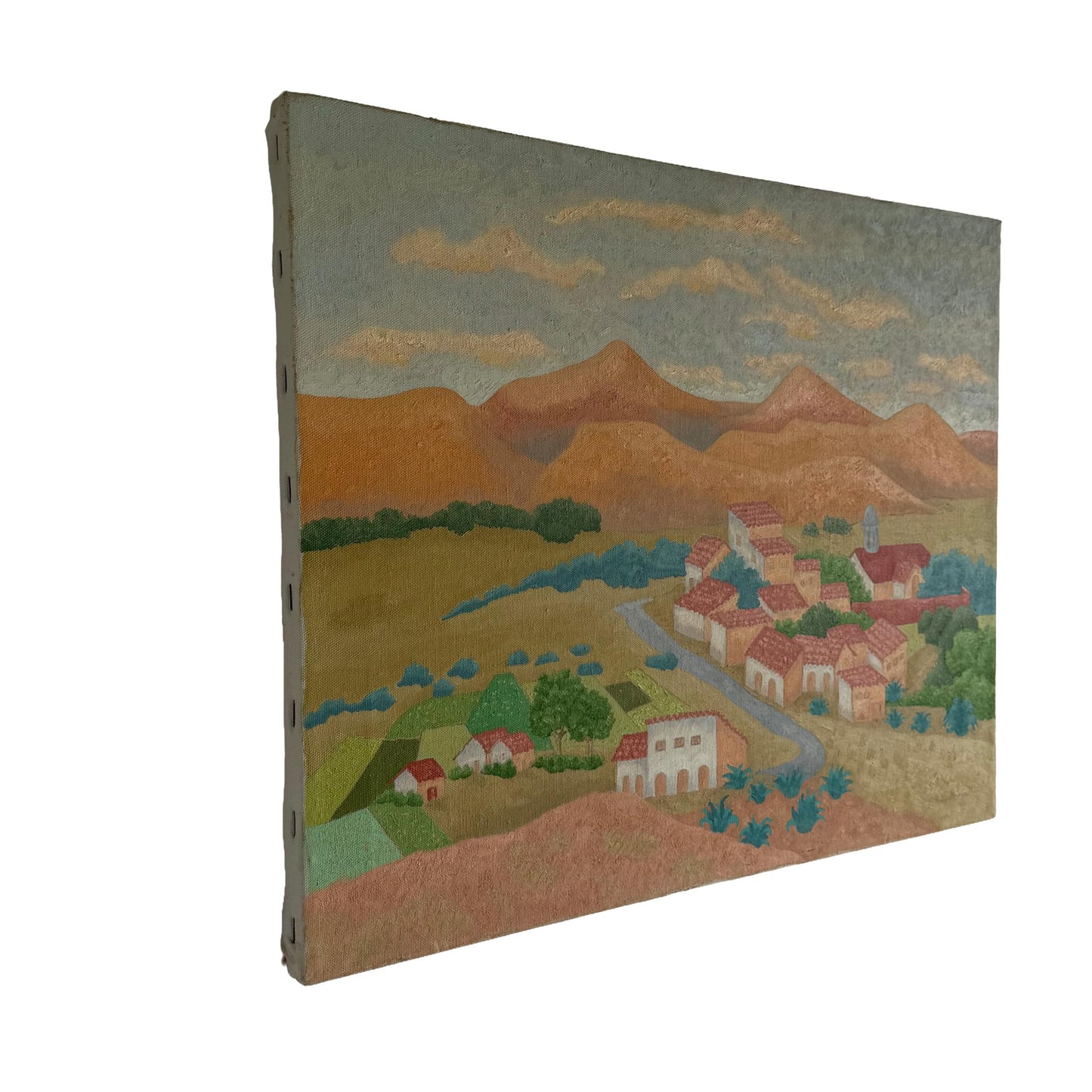 Vintage Original Mid Century Southwest Landscape Painting Signed Ruby Maxwell