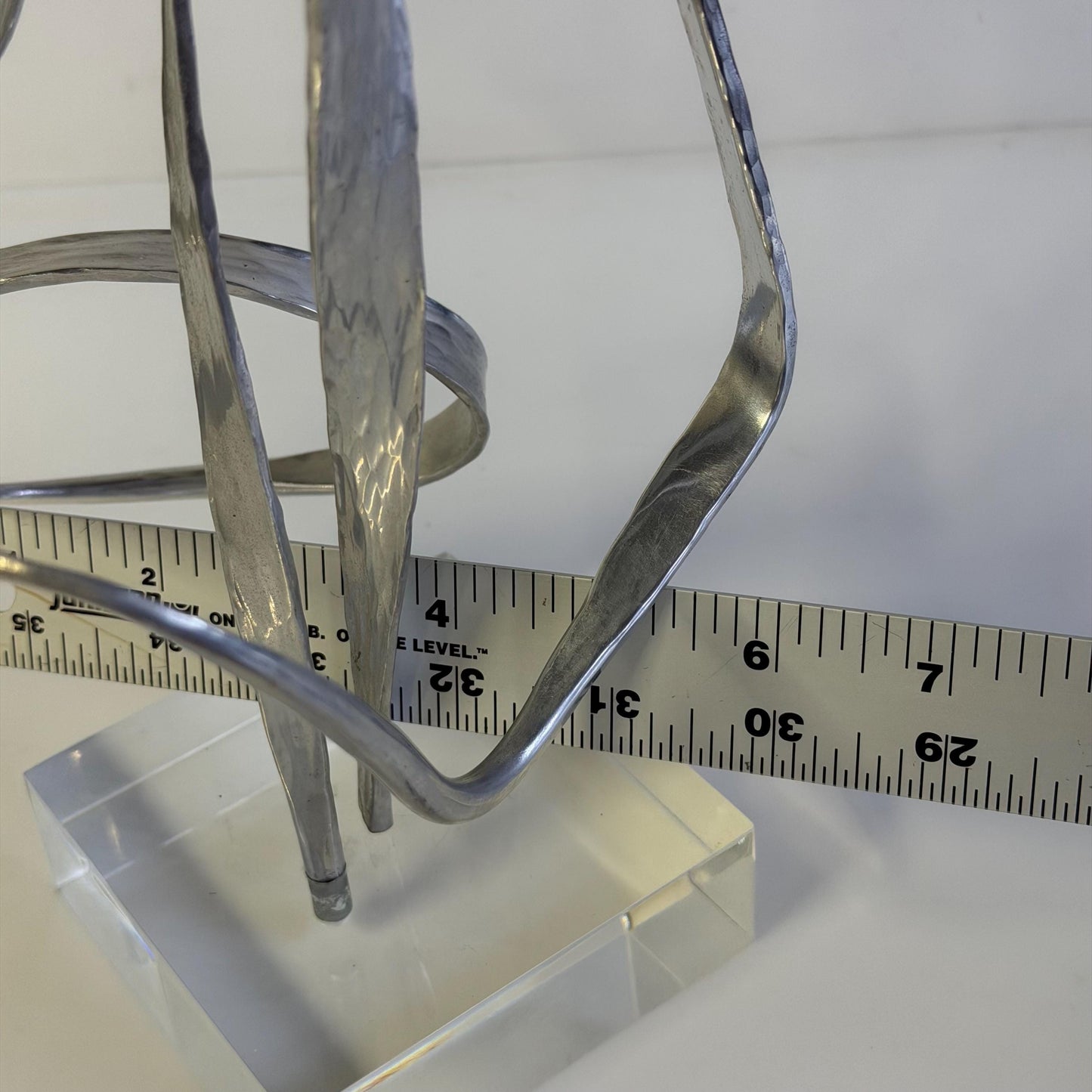 Vintage Original Post Modern Abstract Aluminum 1970’s Era Sculpture 10” Tall