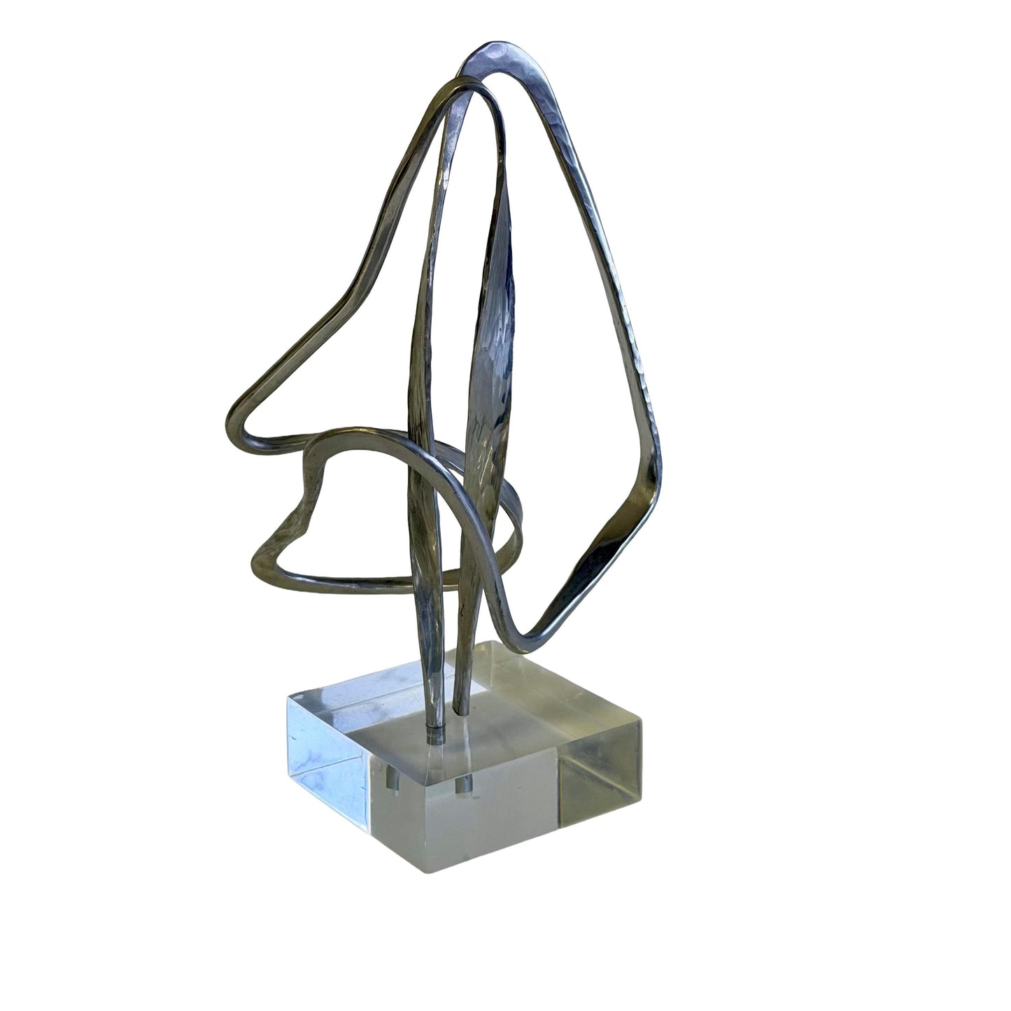 Vintage Original Post Modern Abstract Aluminum 1970’s Era Sculpture 10” Tall