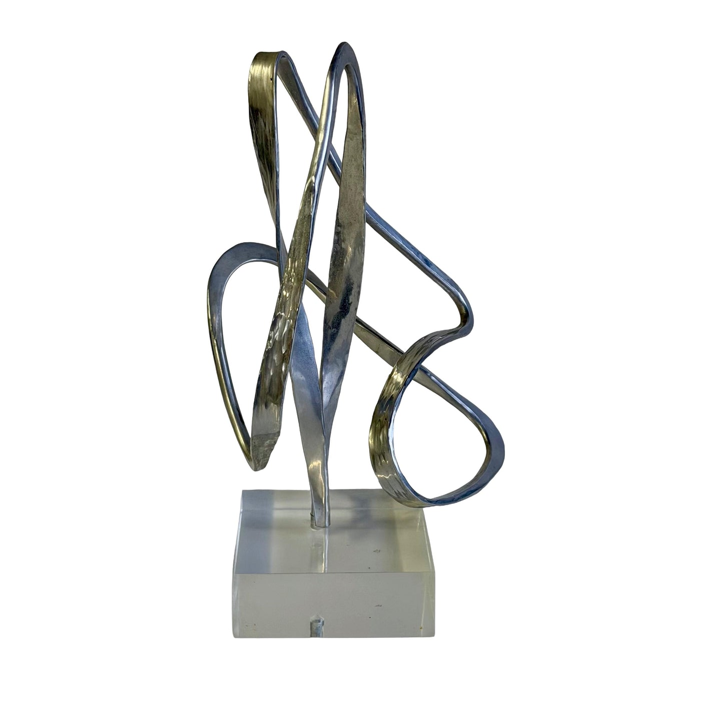 Vintage Original Post Modern Abstract Aluminum 1970’s Era Sculpture 10” Tall