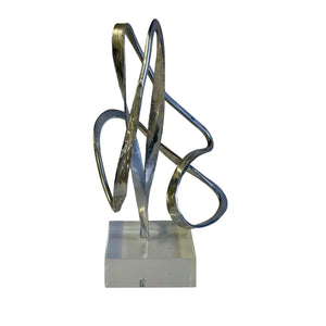Vintage Original Post Modern Abstract Aluminum 1970’s Era Sculpture 10” Tall