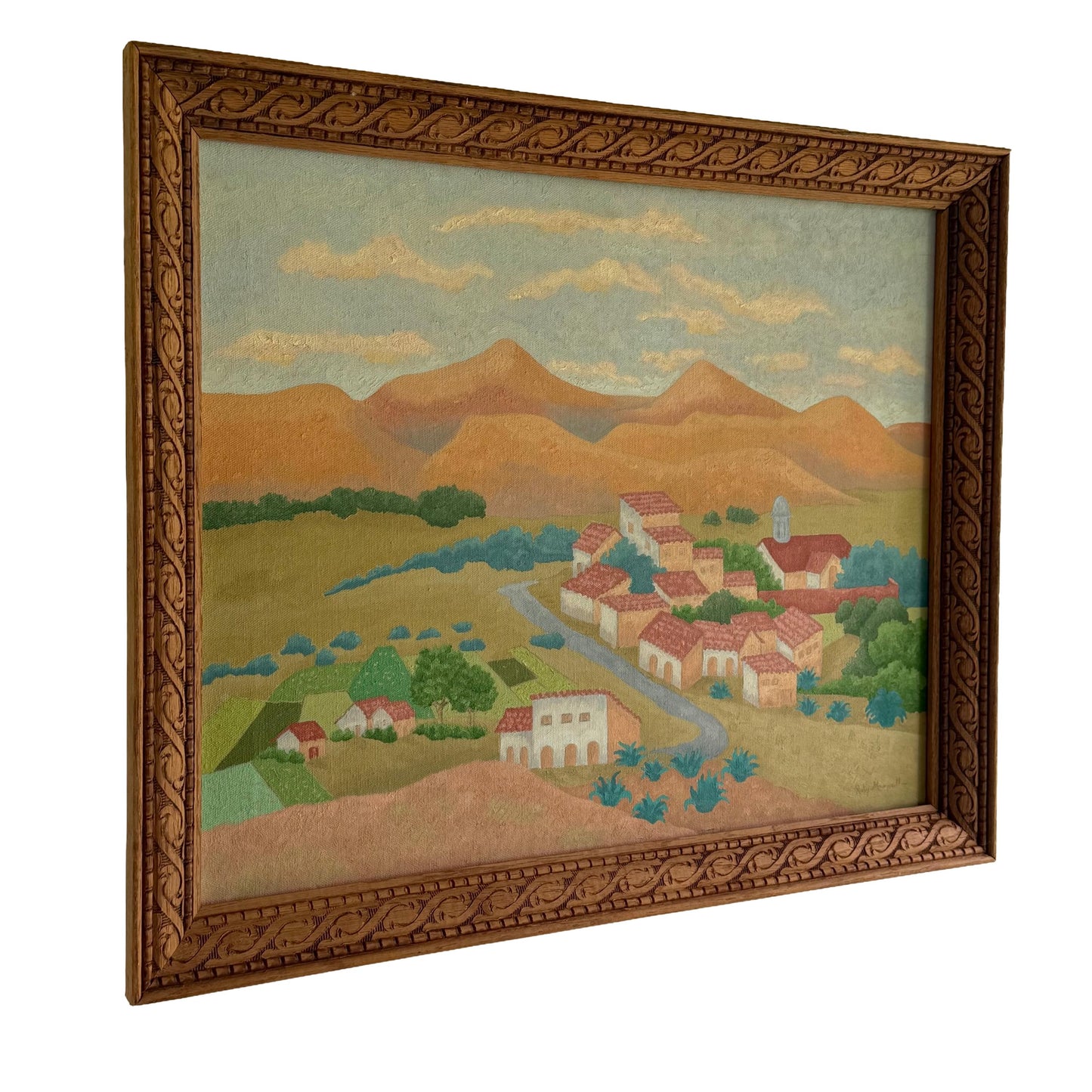Vintage Original Mid Century Southwest Landscape Painting Signed Ruby Maxwell