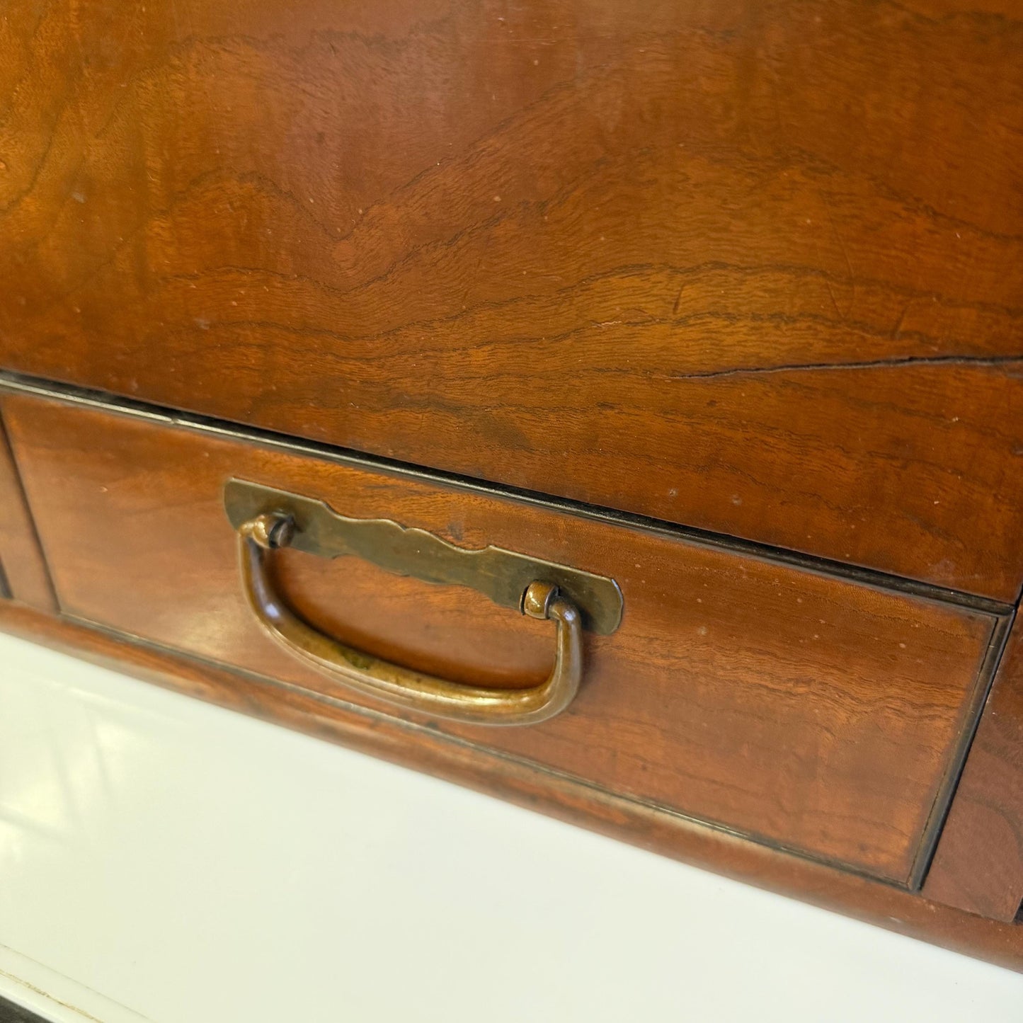 Antique Original Japanese Keyaki Hibachi Kanto Brazier Tea Chest Table 1900’s