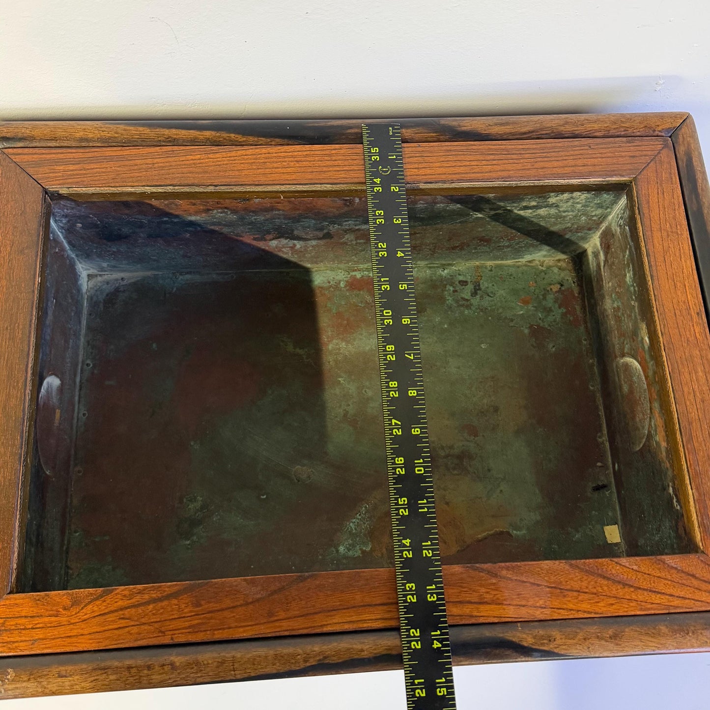 Antique Original Japanese Keyaki Hibachi Kanto Brazier Tea Chest Table 1900’s