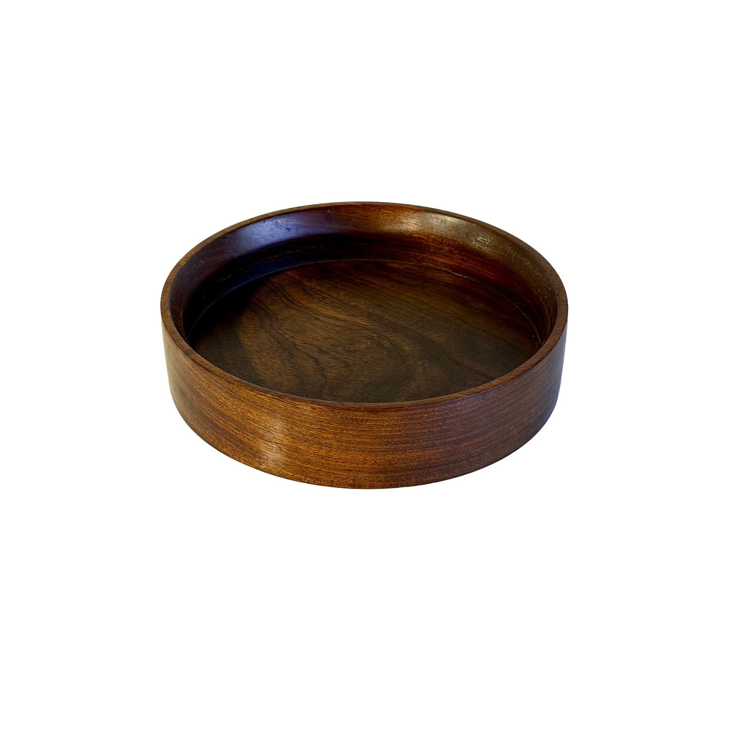 Vintage Mid Century Handcrafted Mahogany Wood Bowl 8.5” Diameter