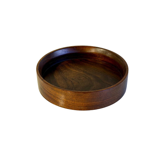 Vintage Mid Century Handcrafted Mahogany Wood Bowl 8.5” Diameter