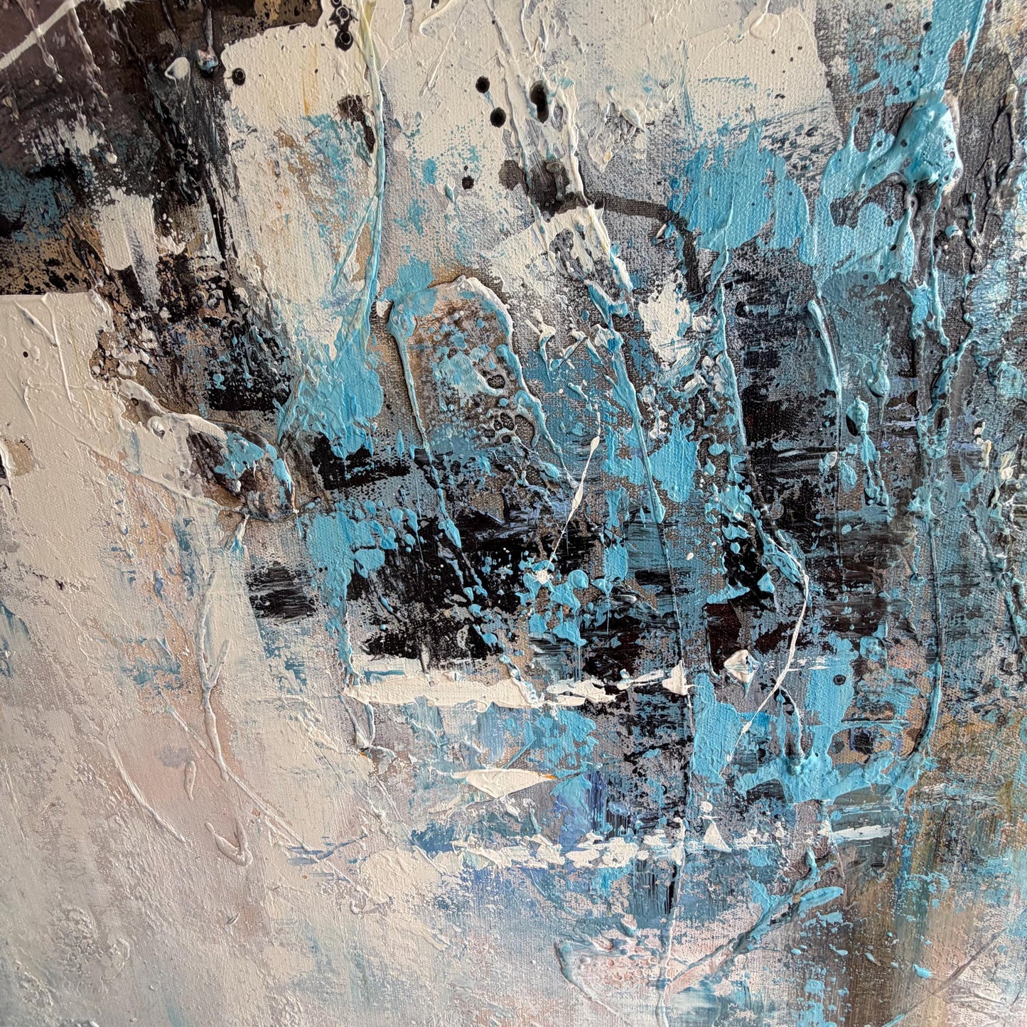 Original Modern Abstract Large Oil Painting Signed Barry 48 X 36