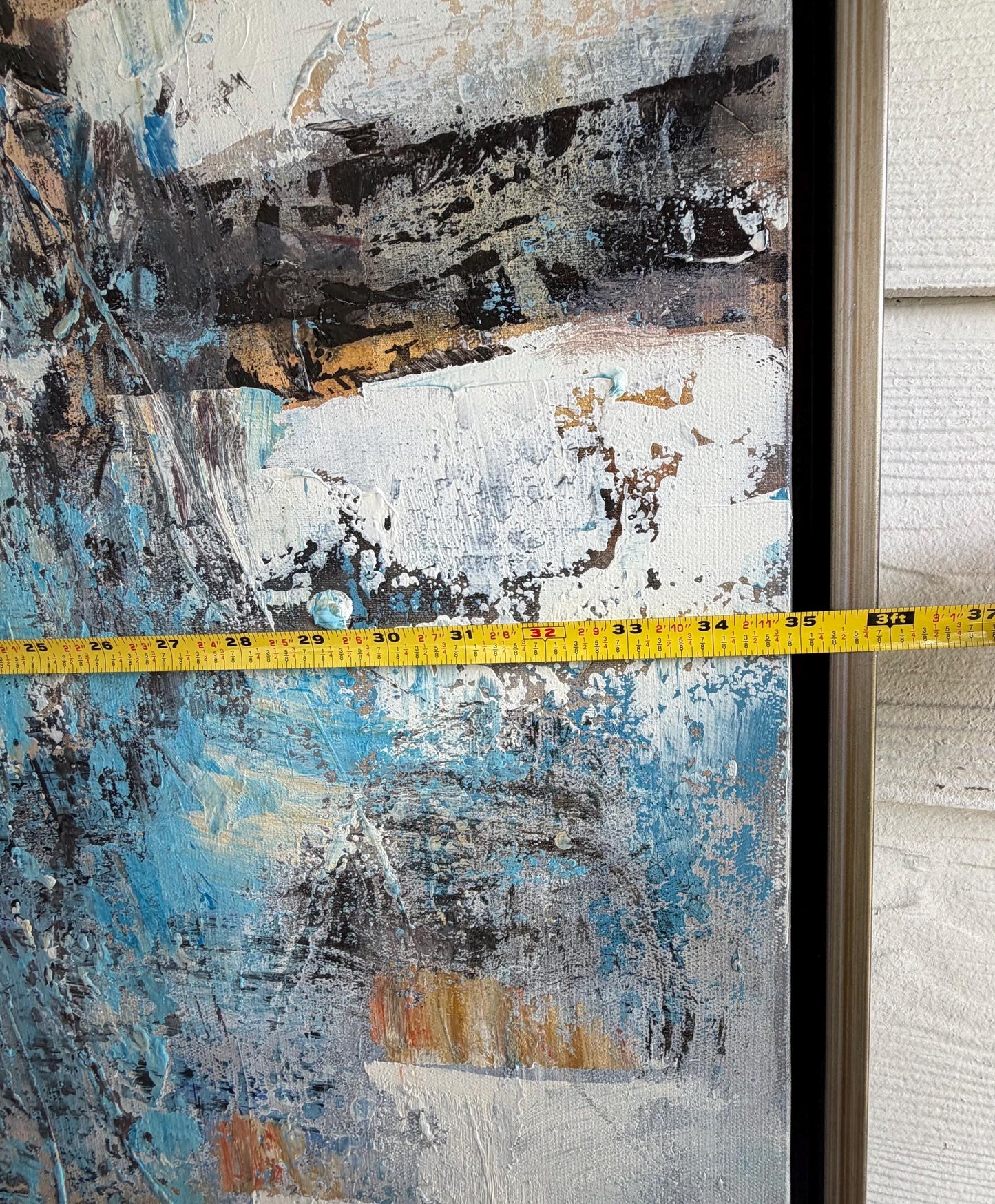 Original Modern Abstract Large Oil Painting Signed Barry 48 X 36